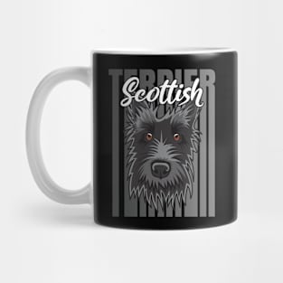 Scottish Terrier Grey Retro Vibes Mug